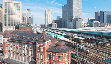 電車利用の場合「東京」駅